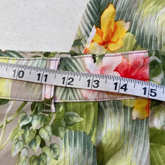 NWOT Tommy Bahama Green & Cream Tropical Linen Blend Trousers - Picture 6 of 7